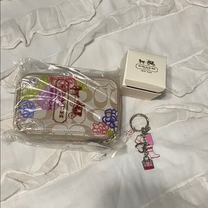 Makeup bag and breast cancer key chain